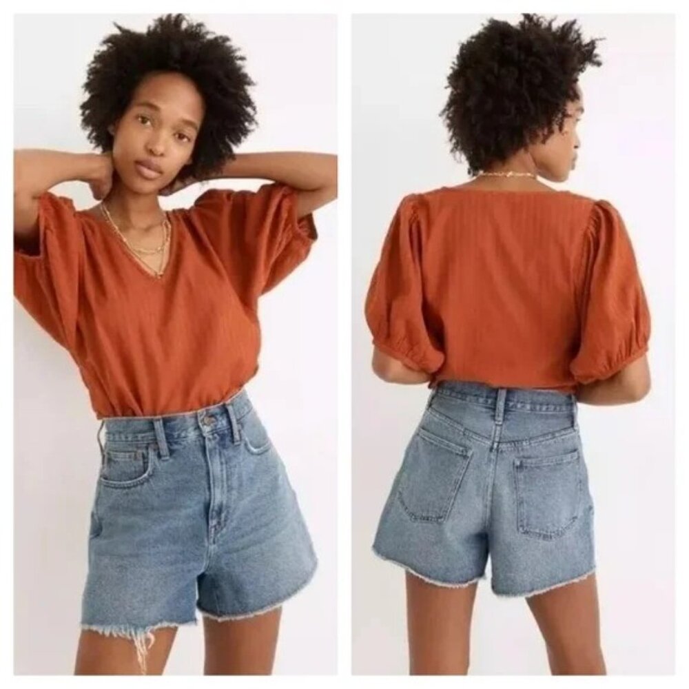 Madewell Light Blue High-Rise Cutoff Jean Shorts